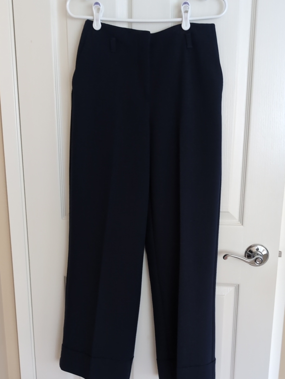 Zara Navy Blue Wide-Leg Trousers Size S
